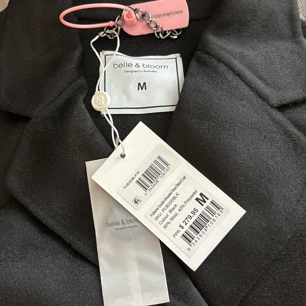 Brand new black wool Belle & Bloom publisher coat. New with tags. - Picture 5 of 5